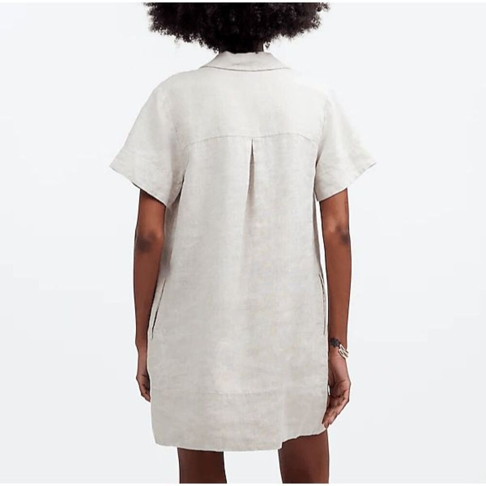 Madewell Mini Dress Womens XL V-Neck 100% Linen Boho Classic‎ Casual Preppy Chic - Picture 2 of 13